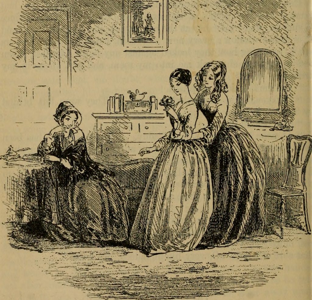Illustration from Bleak House of three women