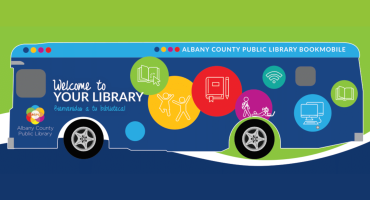 Graphic of the Albany County Public Library bookmobile