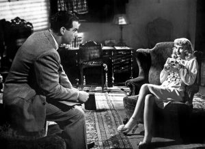 Still of Barbara Stanwyck and Fred MacMurray in Double Indemnity