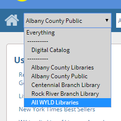A Screenshot that shows the Library drop down menu, with All Wyld Libraries highlighted